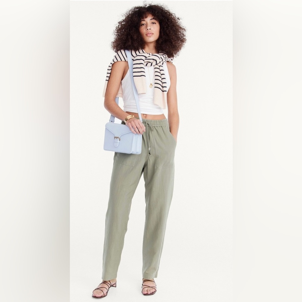 🖤J.Crew Seaside Linen Blend Pants – Faded Pistachio | Size L